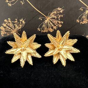 Monet Layered Flower CLIP Earrings